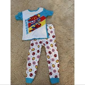 Toddle boys two piece pajamas.
